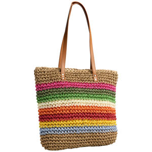 gestreepte shopper PCKIKI naturel/multi