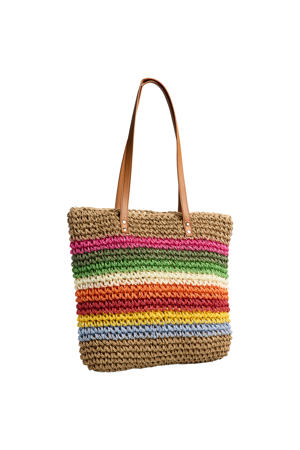 gestreepte shopper PCKIKI naturel/multi