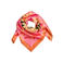 PIECES sjaaltje PCKONNIE met print oranje/roze