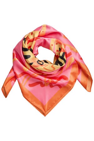 sjaaltje PCKONNIE met print oranje/roze