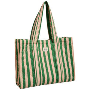 gestreepte shopper PCBIANCA groen/oranje