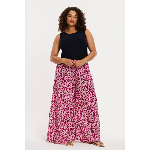 YOEK wide leg high waist broek roze afbeelding