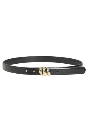 Visigne leren riem zwart