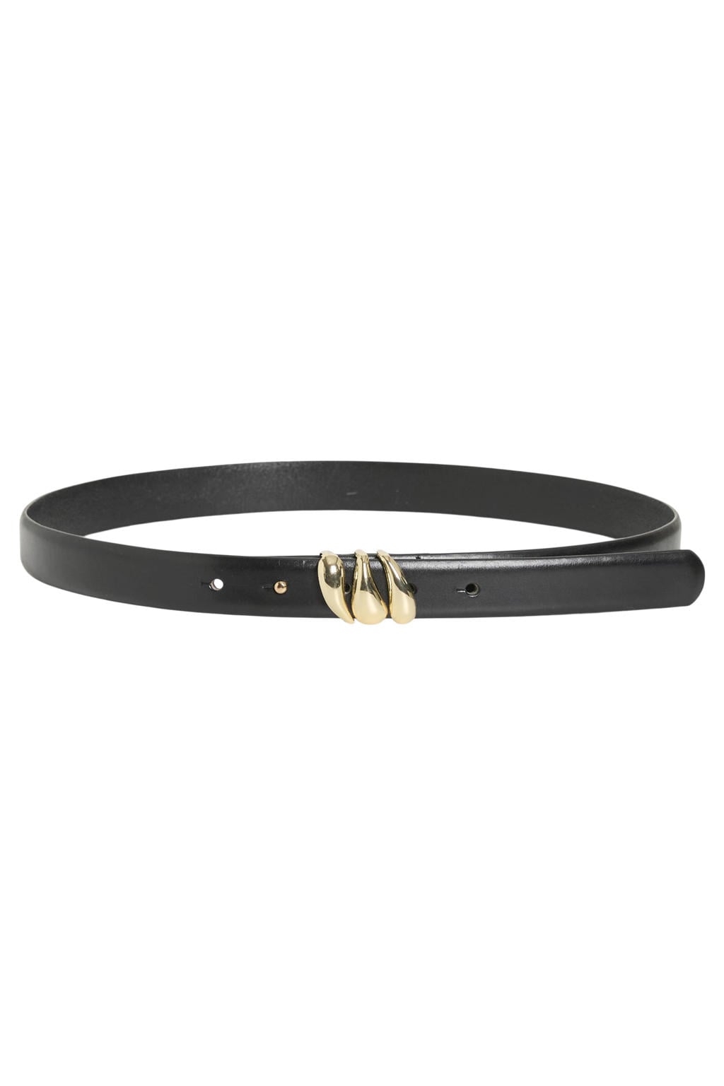 VILA Visigne leren riem zwart