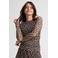 Anytime mesh top met ingerimpeld detail panterprint