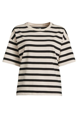 gestreepte T-shirt zwart/off-white