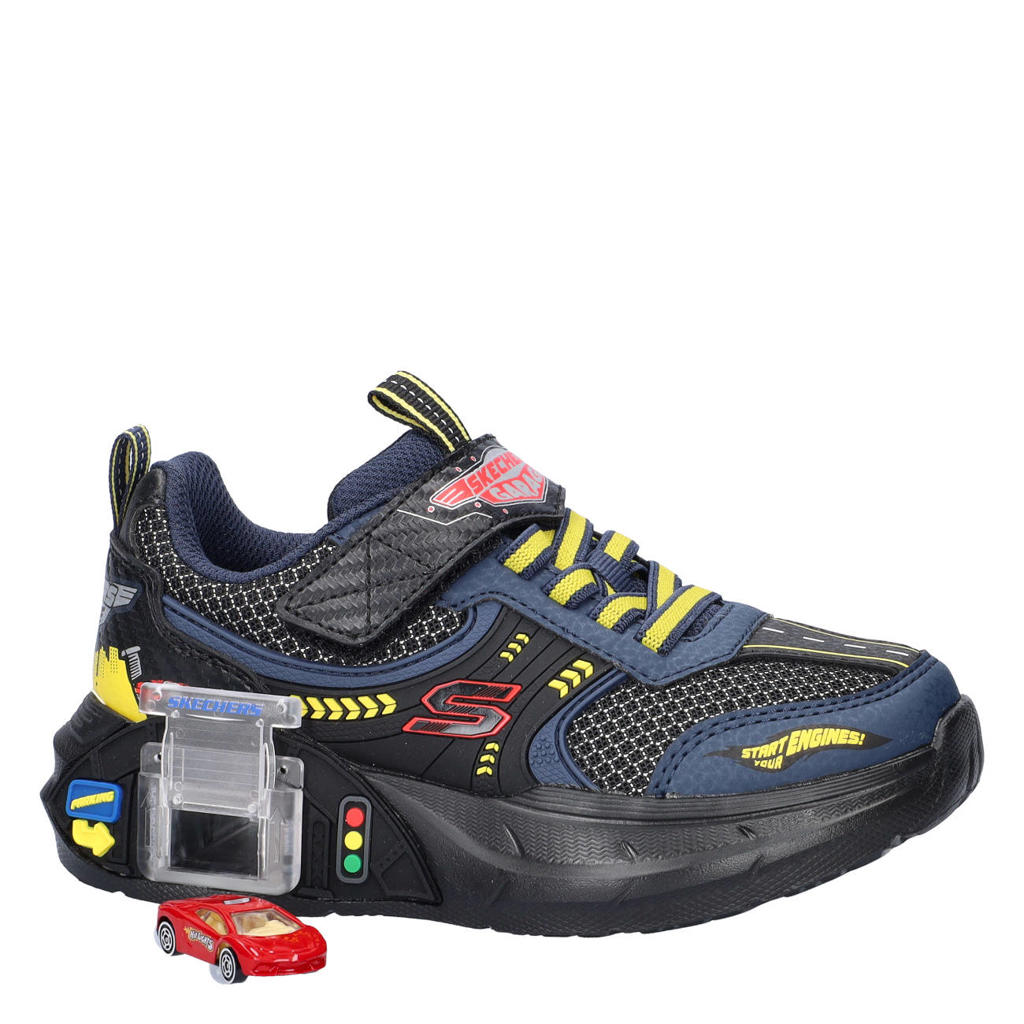 Zwart en multikleurige jongens Skechers Garage sneakers van nylon/textiel/imitatieleer met klittenband