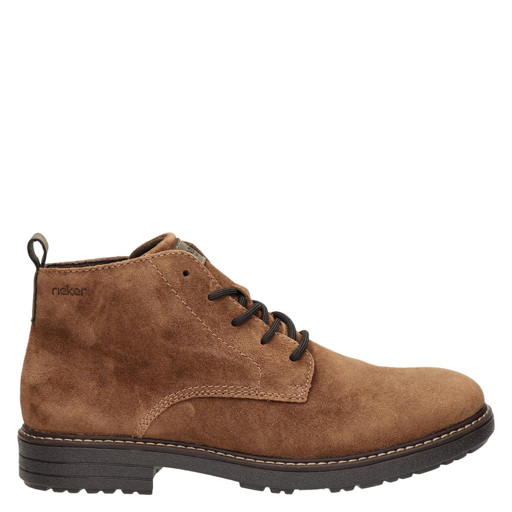 Rieker suede veterboots cognac