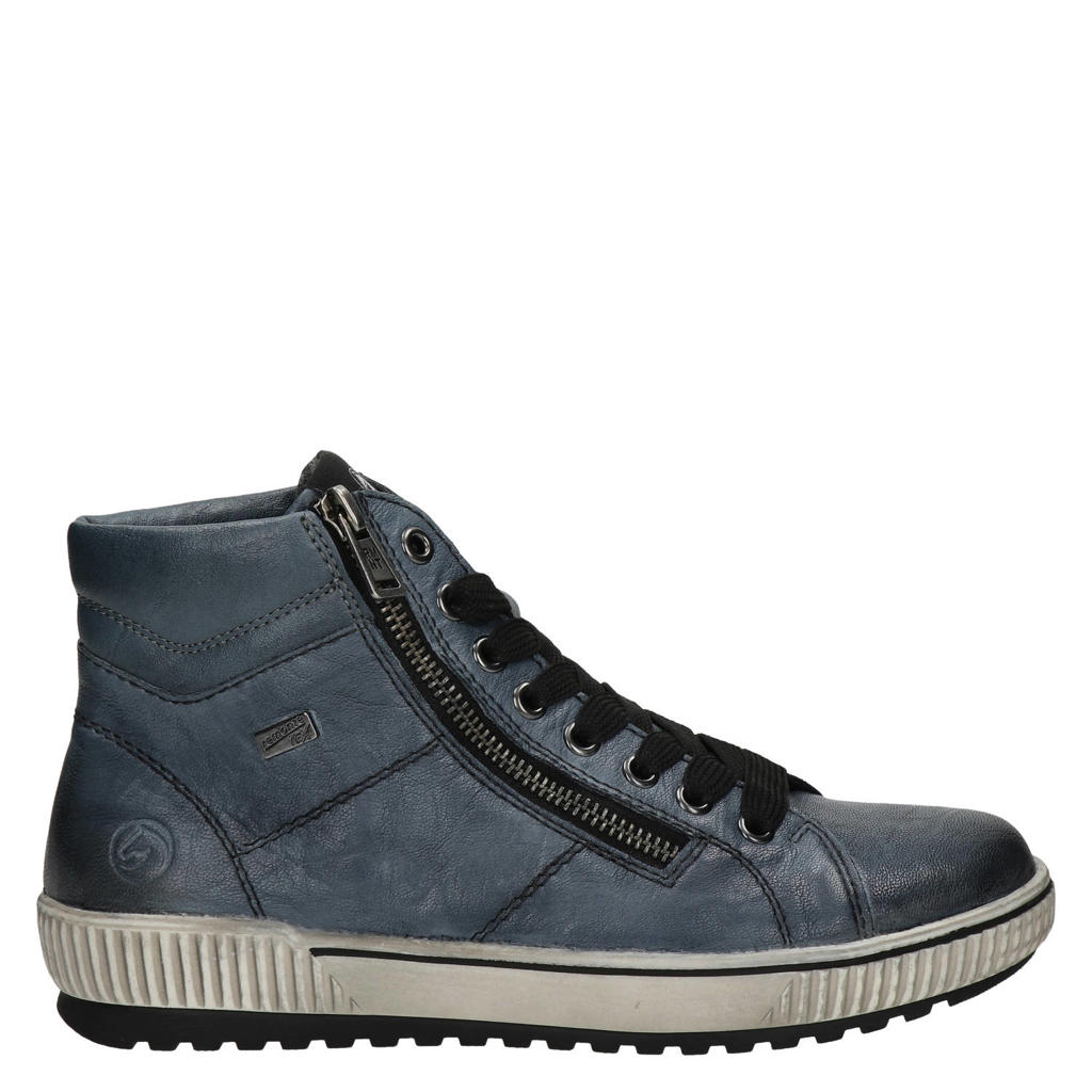 Remonte imitatieleren leren sneakers blauw