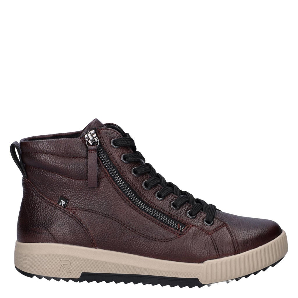 Bordeaux dames Rieker suede sneakers met veters