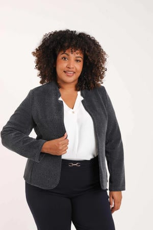 cropped blazer zwart met glitter