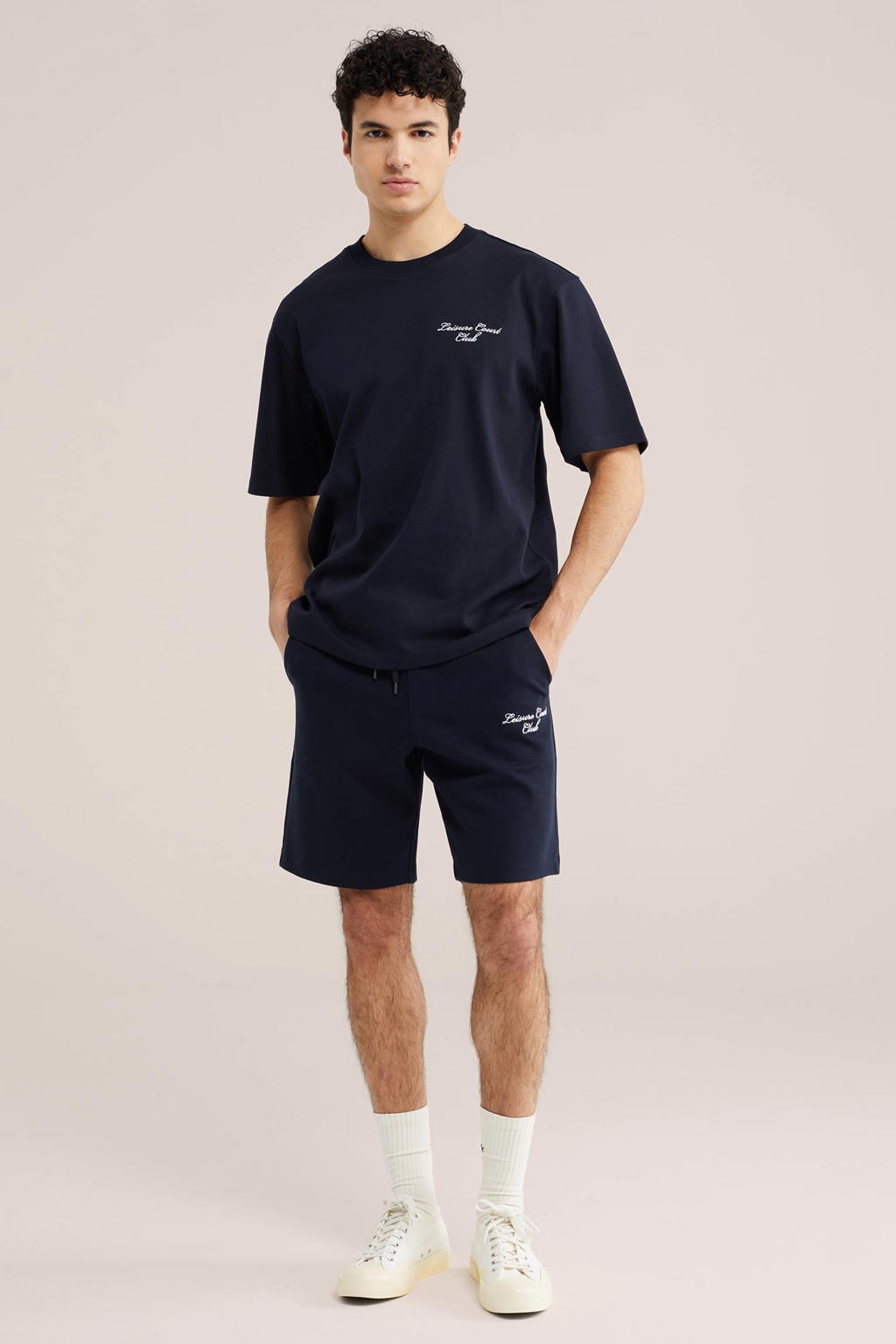 WE Fashion sweatshort donkerblauw