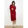 LOLALIZA velours midi-jurk rood