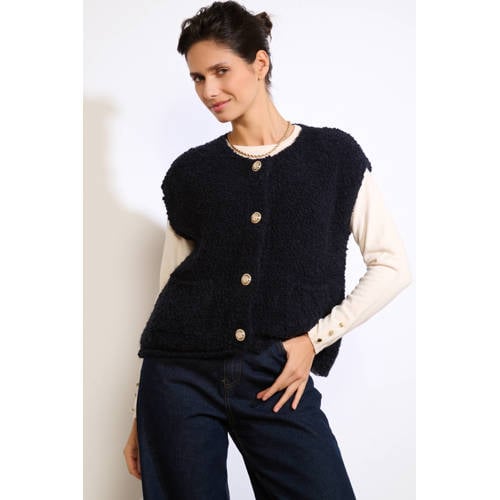 LOLALIZA teddy gilet donkerblauw afbeelding