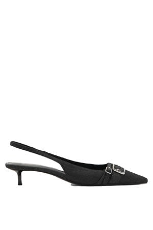 denim slingback pumps donkerblauw