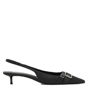 denim slingback pumps donkerblauw