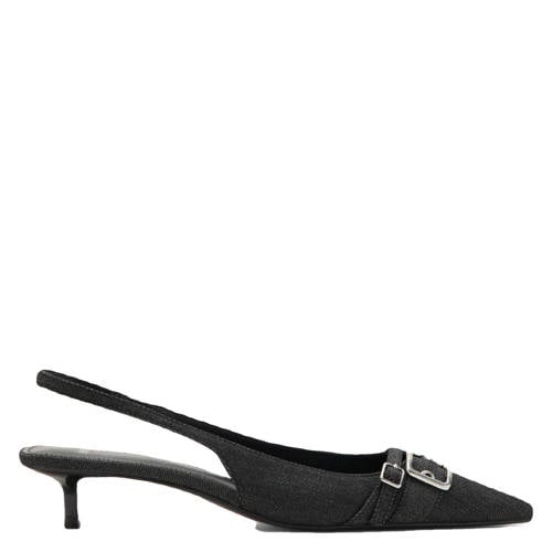 Mango denim slingback pumps donkerblauw afbeelding