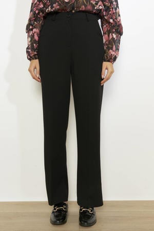 straight regular waist broek zwart