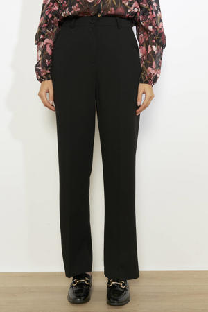 straight regular waist broek zwart