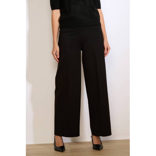 LOLALIZA wide leg regular waist broek zwart afbeelding