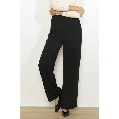 LOLALIZA wide leg high waist broek zwart afbeelding