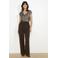 LOLALIZA flared regular waist pantalon donkerbruin
