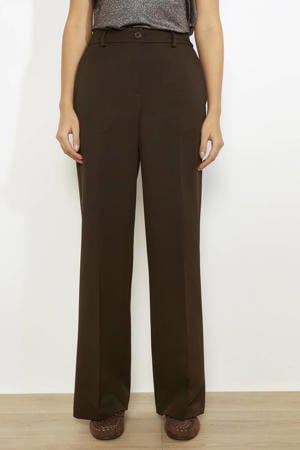 flared regular waist pantalon donkerbruin