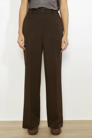 flared regular waist pantalon donkerbruin