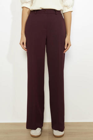 flared regular waist pantalon donkerrood