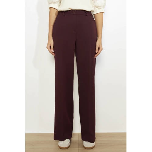 LOLALIZA flared regular waist pantalon donkerrood afbeelding