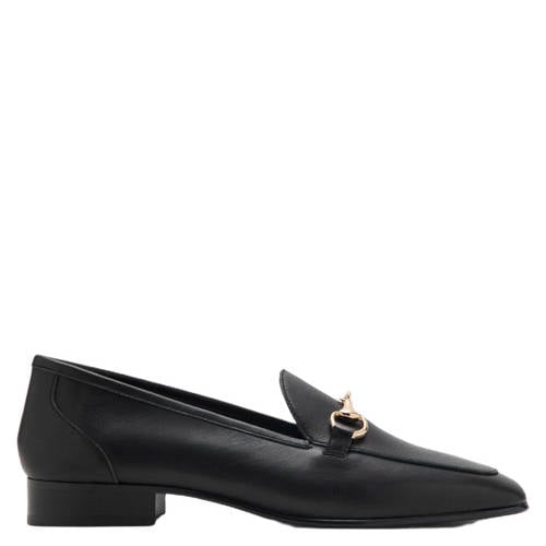 Mango leren loafers zwart afbeelding