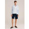 WE Fashion relaxed chino short met linnen donkerblauw