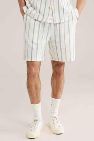 gestreepte casual short ecru