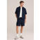WE Fashion Blue Ridge regular casual short donkerblauw