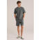WE Fashion relaxed fit sweatshort met wafelstructuur - groen