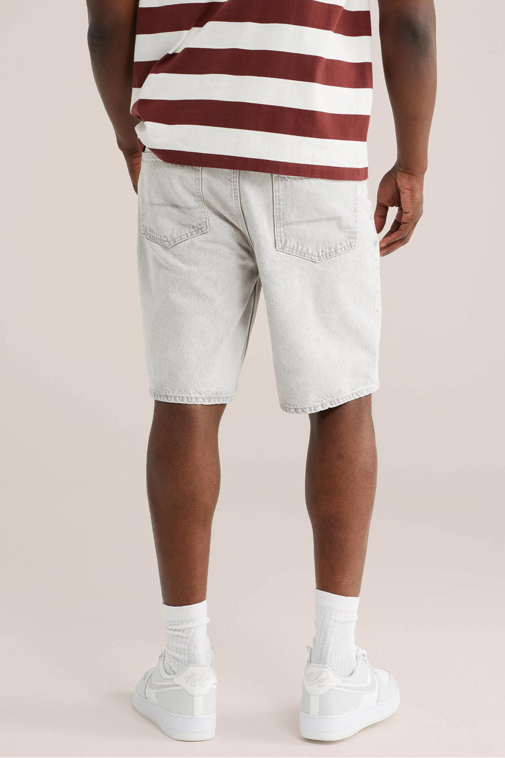 WE Fashion Blue Ridge denim relaxed short lichtgrijs