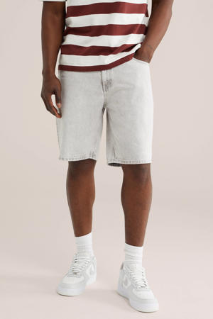 denim relaxed short lichtgrijs