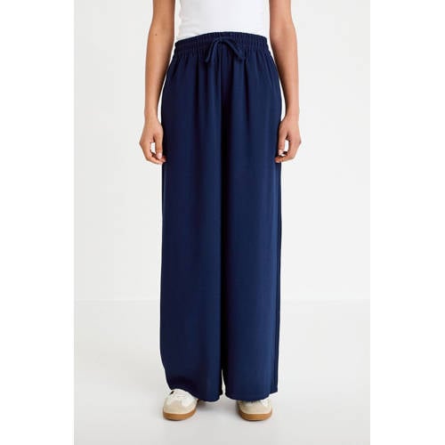 Cache Cache wide leg high waist casual broek marineblauw afbeelding