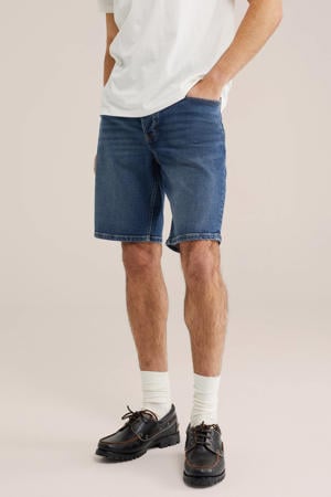 regular denim short donkerblauw