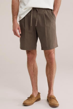 relaxed casual short met linnen groen