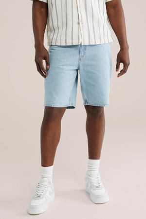 relaxed denim short blauw