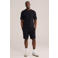WE Fashion relaxed fit sweatshort met wafelstructuur - zwart