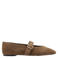 Mango suède ballerina's camel