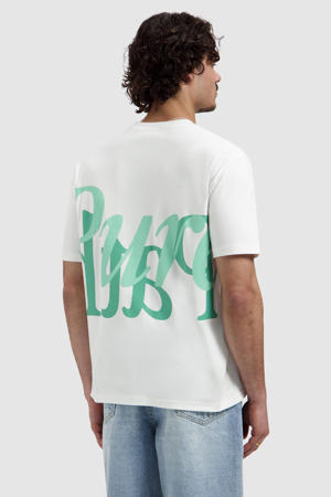 oversized T-shirt met backprint ecru