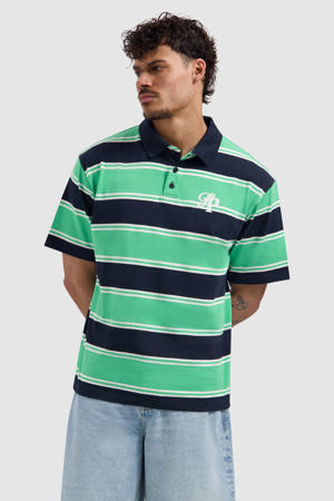 relaxed gestreepte polo groen