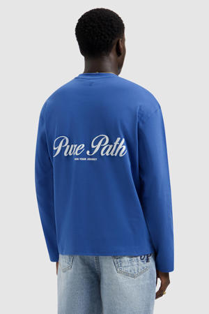 longsleeve met backprint blauw