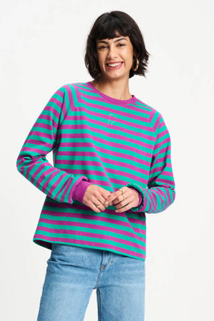 gestreepte longsleeve paars