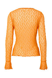 thumbnail: PIECES kanten gebloemde top oranje