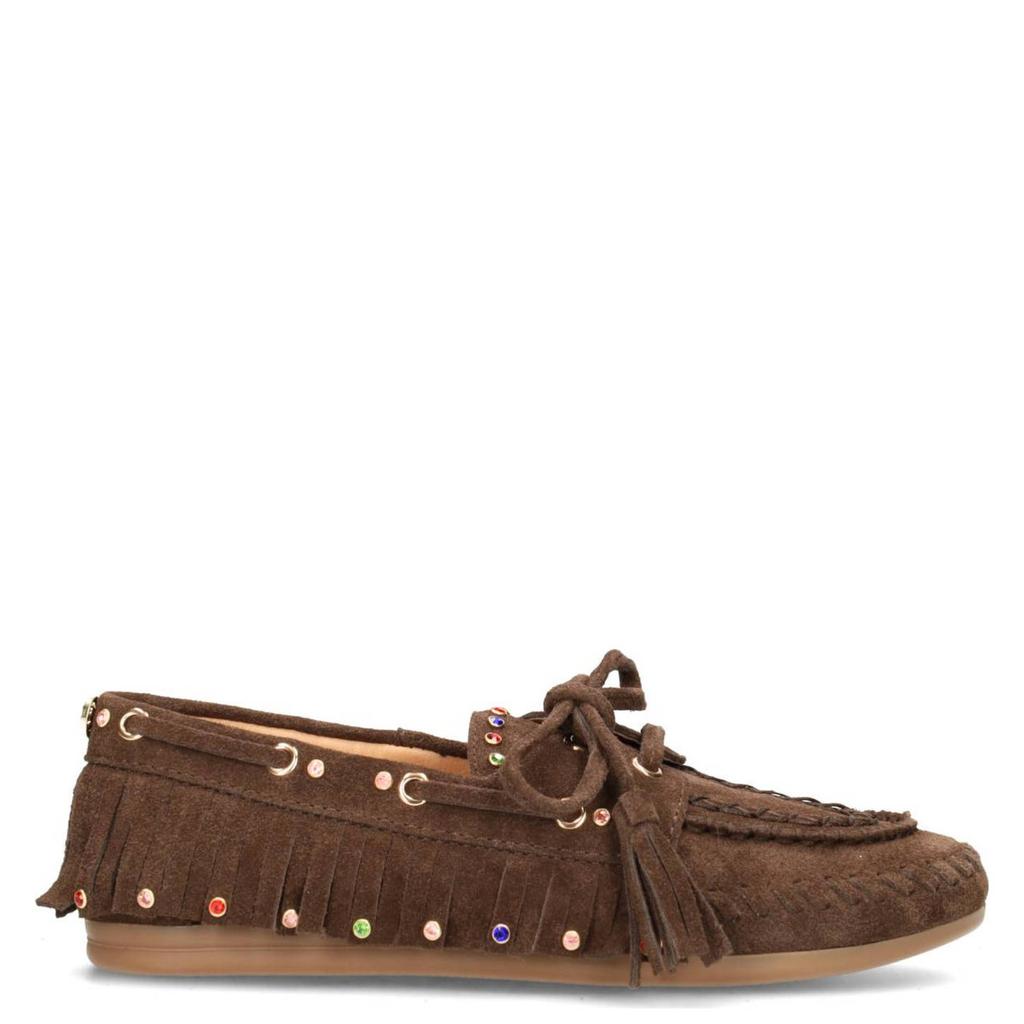 Bruine dames Haboob suède mocassins met veters