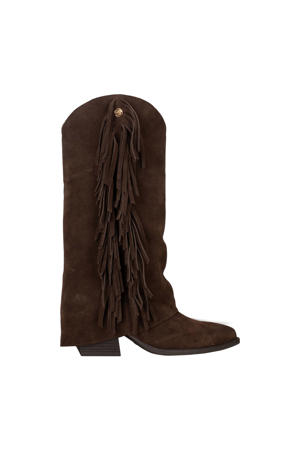 suède cowboylaarzen donkerbruin